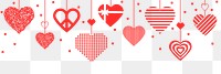 Heart border PNG, cute love element graphic