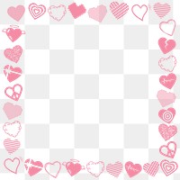 Heart frame PNG, Valentines border transparent background