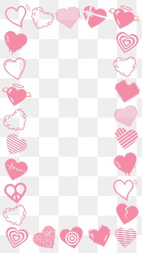 Heart frame PNG, Valentines border transparent background