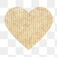 Heart PNG clipart, glitter gold stripes design icon