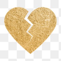 Broken heart PNG sticker design icon