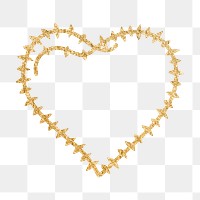 Cute Heart PNG clipart, glitter gold doodle design icon