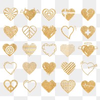 Sparkle gold PNG sticker icon set