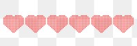 Red heart PNG sticker, text divider design