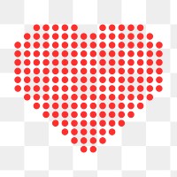 Heart PNG clipart, red polka dot design icon