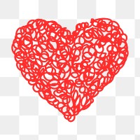 Heart PNG clipart, red complicated design icon