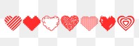 Heart PNG sticker, text divider design