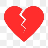 Heartbroken PNG sticker, red design icon