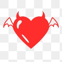 Devil heart PNG sticker, red cute design icon