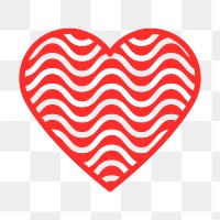 Red wave PNG sticker, simple striped design icon