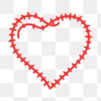 Doodle heart PNG clipart, red simple design icon