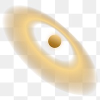 Gold saturn png sticker, aesthetic planet art, galaxy graphic