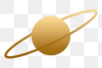 Galaxy saturn png sticker, gold aesthetic planet art, gradient graphic