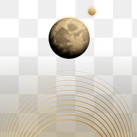 Space moon png background, beautiful gold galaxy illustration