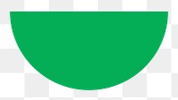 Semi-circle png sticker geometric shape, green retro flat clipart 