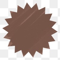 Shape png badge sticker, brown earth tone flat clipart