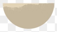 Semi-circle png sticker geometric shape, brown earth tone flat clipart 