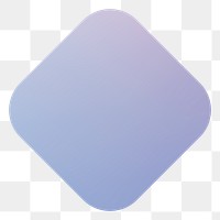 Square png sticker geometric shape, purple gradient flat clipart