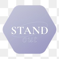 Stand out png sticker, retro typography, geometric clipart