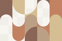 Bauhaus png transparent background, brown earth tone wallpaper