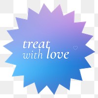 Treat with love png sticker, retro typography, geometric clipart