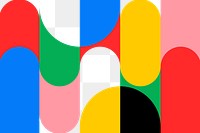 Bauhaus png background, colorful primary color wallpaper