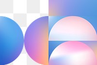 Bauhaus png background, pink holographic gradient