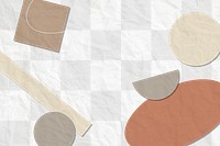 Abstract memphis png background, earth tone geometric shapes