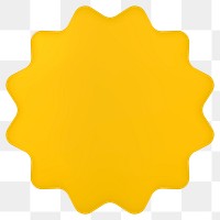 Starburst png sticker, yellow badge text space