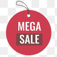 Mega sale png badge sticker, shopping clipart transparent