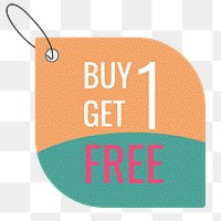 Price png tag sticker, buy 1 get 1 free clipart