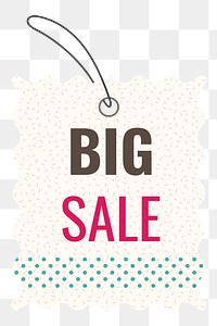 Big sale png badge sticker, shopping clipart transparent