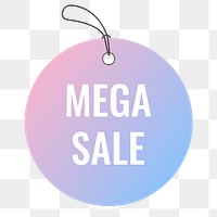 Mega sale png badge sticker, shopping clipart transparent