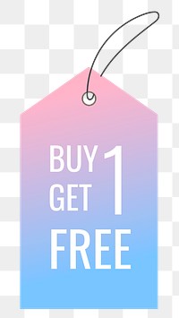 Price png tag sticker, buy 1 get 1 free clipart