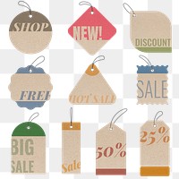 Sale png badge sticker, transparent shopping clipart set