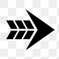 Arrow png icon sticker, direction transparent symbol in black and white