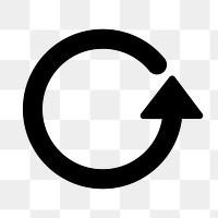 Circle arrow png icon, black sticker, repeat transparent symbol