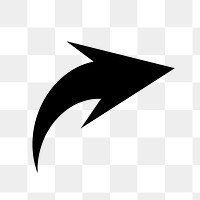 Dash arrow png icon, black sticker, forward transparent symbol