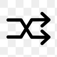 Double arrow png icon, black sticker, shuffle transparent symbol