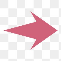 Arrow png icon, pink simple sticker, right direction transparent symbol