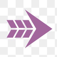 Arrow png icon, purple sticker, right direction transparent symbol