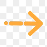 Arrow png icon, yellow sticker, right direction transparent symbol