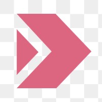 Double arrow png icon, pink sticker, fast forward transparent symbol