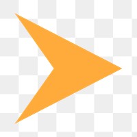 Dash arrow png icon, yellow sticker, play transparent symbol