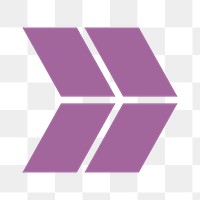 Arrow png icon, purple sticker, right direction transparent symbol