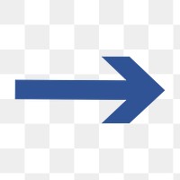 Arrow png icon, blue simple sticker, right direction transparent symbol