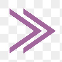 Double arrow png icon, purple sticker, fast forward transparent symbol