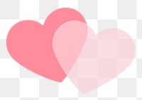 Pink heart png shape collage element, cute pastel valentine’s clipart