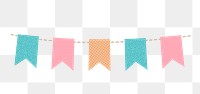 Pastel bunting png sticker, cute festive and colorful clipart