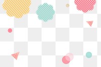 Geometric frame png transparent, colorful patterns in pastel design